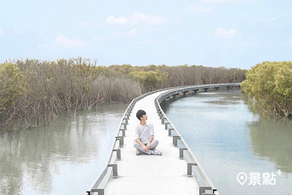 彷彿走在海上的芳苑濕地海空步道。(圖/qiuung) 彷彿走在海上的芳苑濕地海空步道。(圖/qiuung)