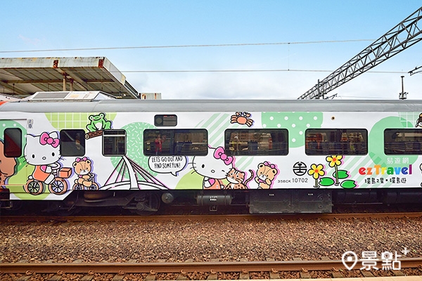 回程搭乘環島之星HelloKitty繽紛列車，一次體驗兩大人氣空陸交通。