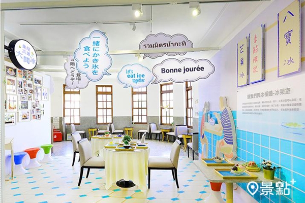 展場復刻傳統冰菓室的場景,也透過擬真食物模型介紹各國經典冰品。 展場復刻傳統冰菓室的場景,也透過擬真食物模型介紹各國經典冰品。