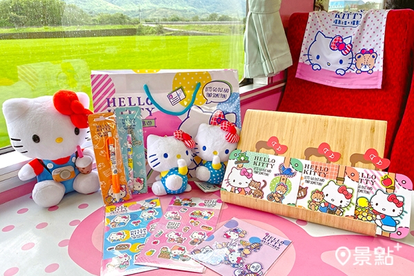 只有車上才買得到的「環島之星」與Hello Kitty聯名週邊商品,最高祭出買一送一優惠。 只有車上才買得到的「環島之星」與Hello Kitty聯名週邊商品,最高祭出買一送一優惠。