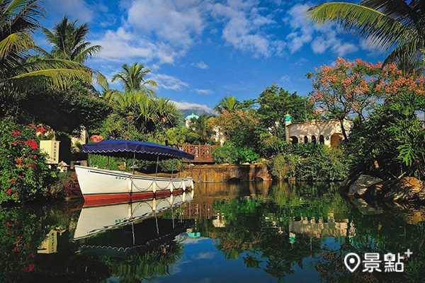 花蓮理想大地渡假飯店內擁有全長2.2公里的應許運河，讓人彷彿置身於歐洲。