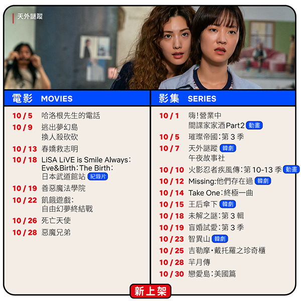 10月新上架片單 10月新上架片單