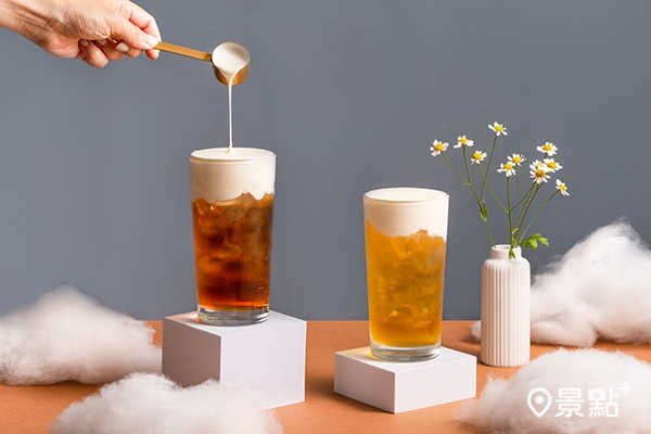 塩究白日夢系列，濃醇海塩奶蓋搭配台灣在地原茶，可鹽可甜、清爽不膩口。