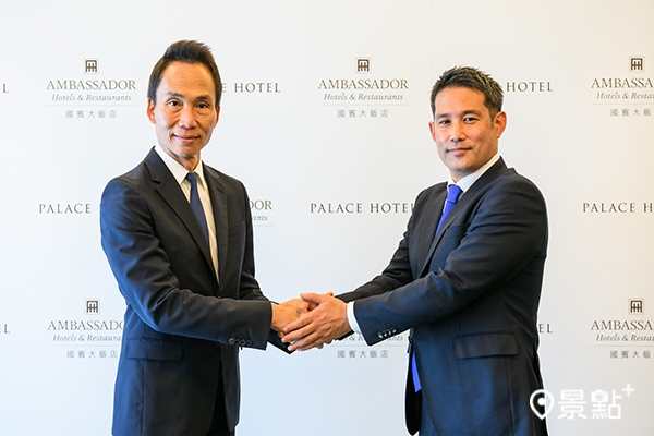 國賓大飯店董事長許育瑞（左）與Palace Hotel吉原社長（右）。（圖／Palace Hotel Tokyo）