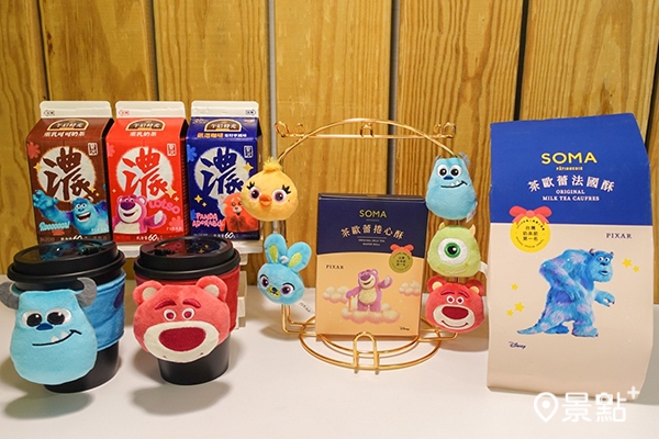 左下為毛怪絨毛杯套與熊抱哥絨毛杯套。 左下為毛怪絨毛杯套與熊抱哥絨毛杯套。