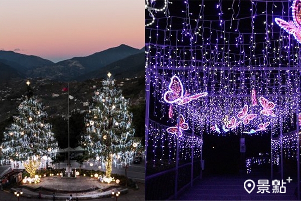 全台海拔最高的「雪松耶誕樹」和「幻彩耶誕村」為山谷間填滿聖誕氛圍。（圖／參山國家風景區管理處，以下同）