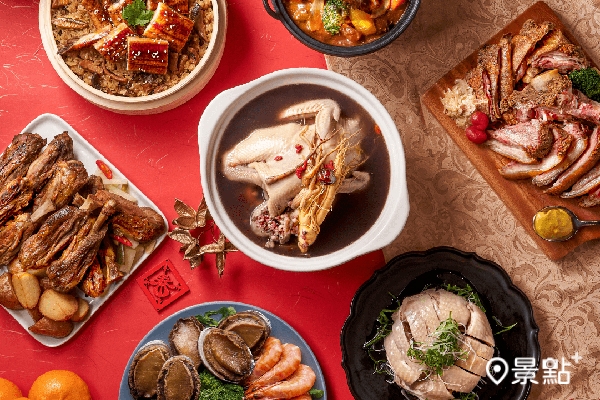 「饗食天堂」結合中、西、日式料理「開運極上饗宴」年菜組合，提供8歲到80歲都喜愛的。