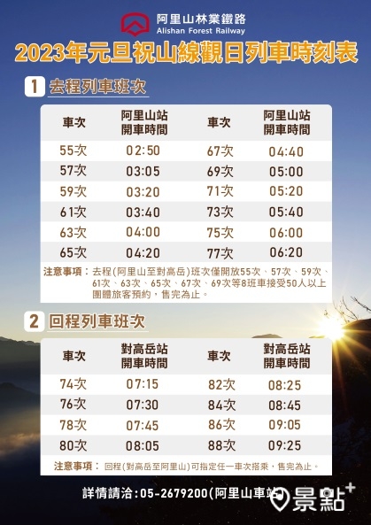2023年觀日時間表。 2023年觀日時間表。