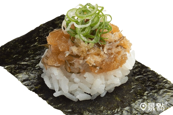 漬鯡魚卵蟹肉海苔包,1貫$40 漬鯡魚卵蟹肉海苔包,1貫$40